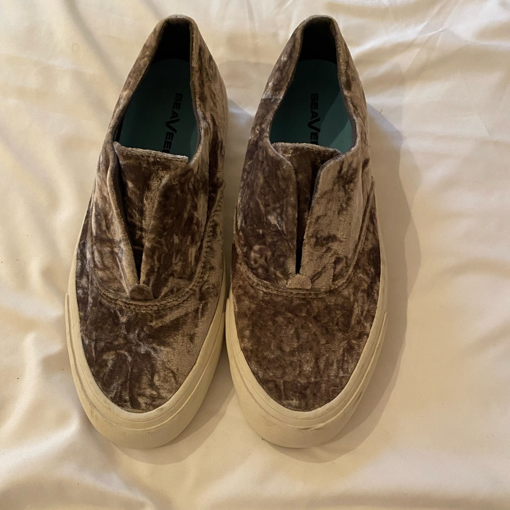 SeaVees Sunset Strip Sneaker Crush Gret Velvet Slip on sneakers